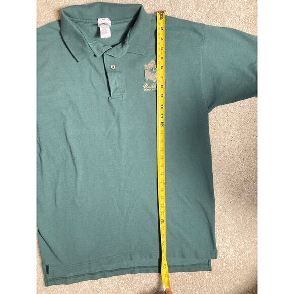 VTG Mashal Fields Logo 1897-1997 Cotton Collared Polo Shirt Green Size L Mens - Picture 6 of 6